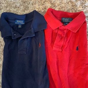 Red & Navy long sleeved polos